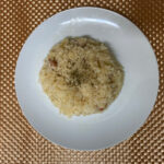 チーズリゾットを、生米から作ってみました。