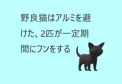 猫はアルミを避けた、2匹が一定期間にフンをすると理解した。